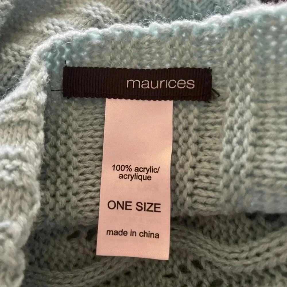 Maurices Soft Knit Infinity Scarf Wrap Dual Pattern Versatile Sage Green - Picture 7 of 8
